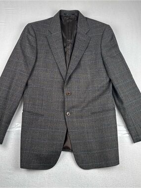 Giorgio Armani Le Collezioni Mens Brown Plaid Sport Coat fits 40R  Wool Office